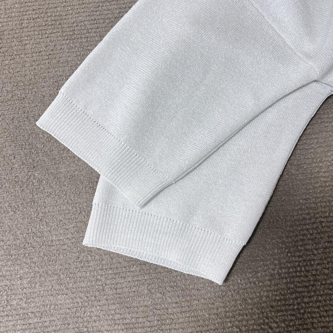極美品 ビアズリー 25SS サラッとカーディガン ゆったり シルバー 洗える