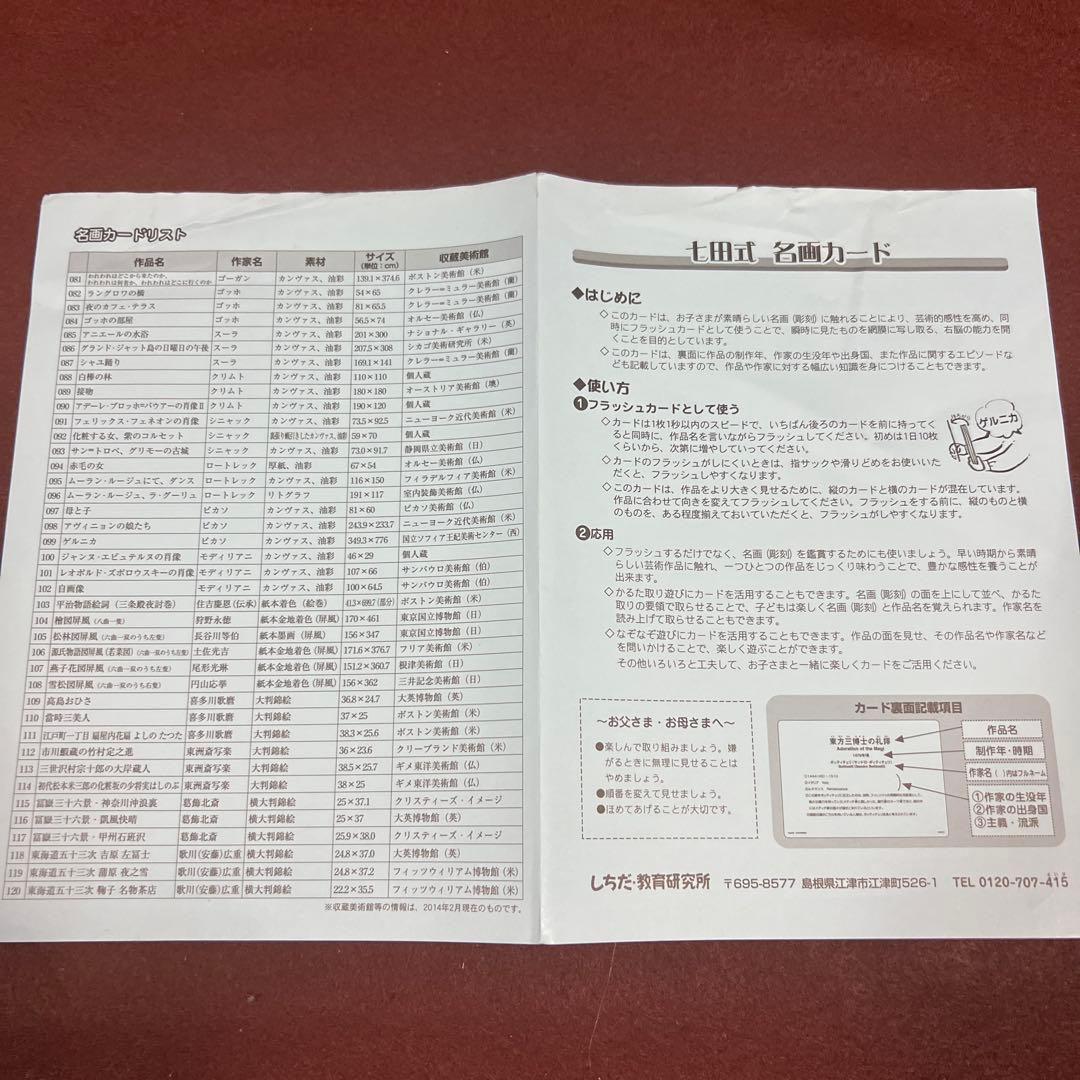 七田式　名画カード＆名所カード