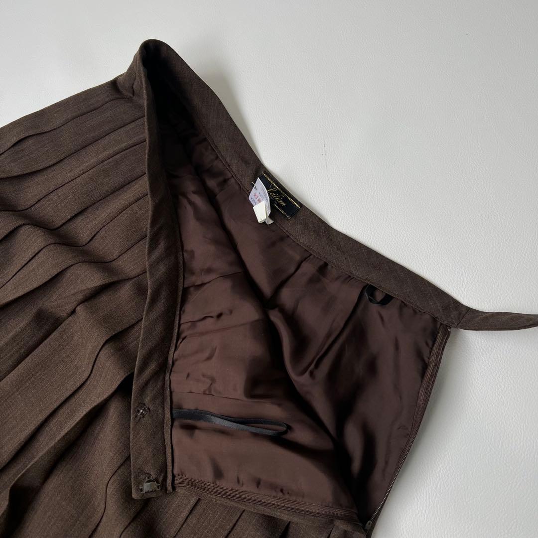 良品　Leilian レリアン　ロングスカート　プリーツスカート　ウール　13+