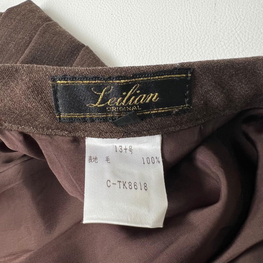 良品　Leilian レリアン　ロングスカート　プリーツスカート　ウール　13+