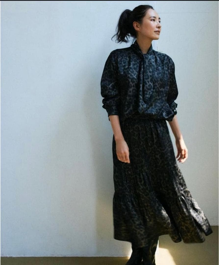 美品　エリオポール　レオパード　スカート　ティアード　フレア　浜島直子　はまじ