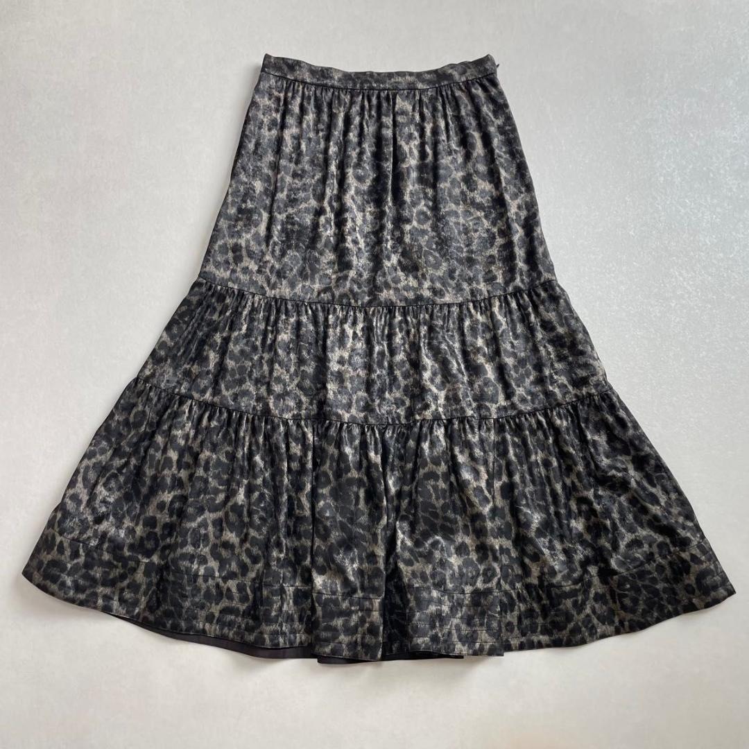 美品　エリオポール　レオパード　スカート　ティアード　フレア　浜島直子　はまじ