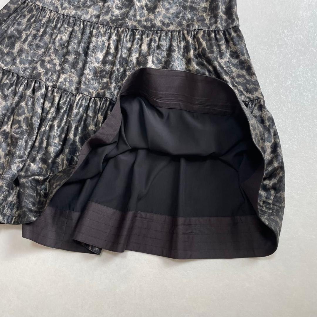 美品　エリオポール　レオパード　スカート　ティアード　フレア　浜島直子　はまじ
