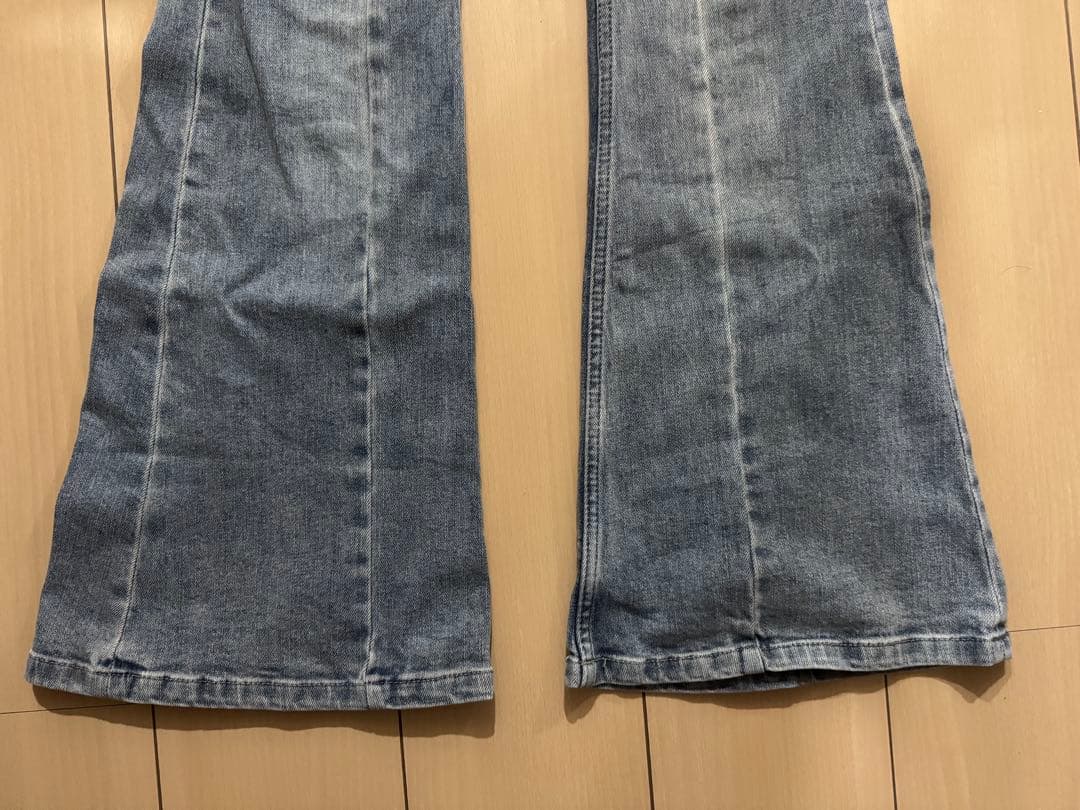 RESEXXY カットアウトリボンデニムパンツ アイスブルー