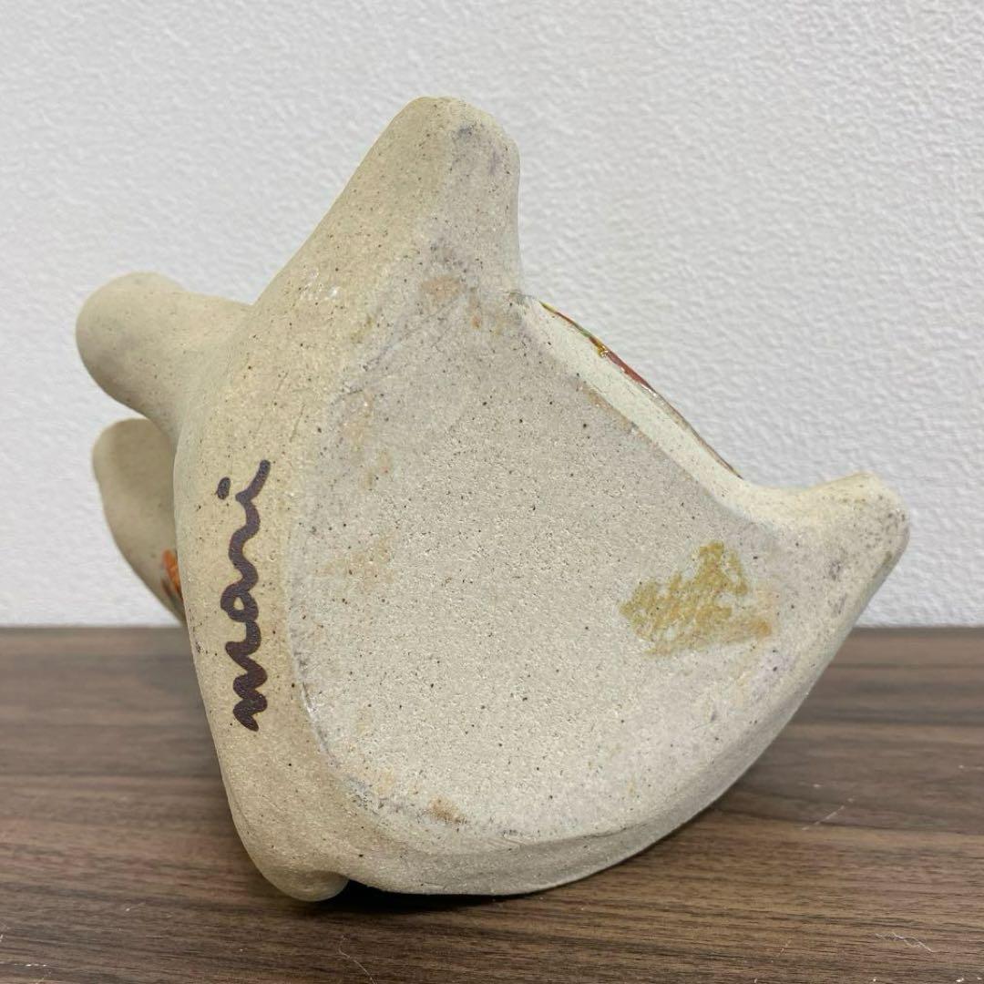 益子焼　加藤 麻里作 陶器　猫　ネコ　招き猫　約19センチ