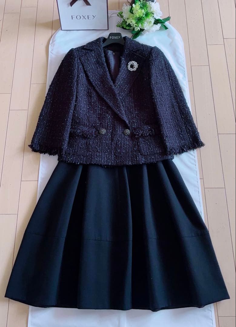 FOXEY 14万増産品入学入園スノーフレークジャッケト38 極美品rene