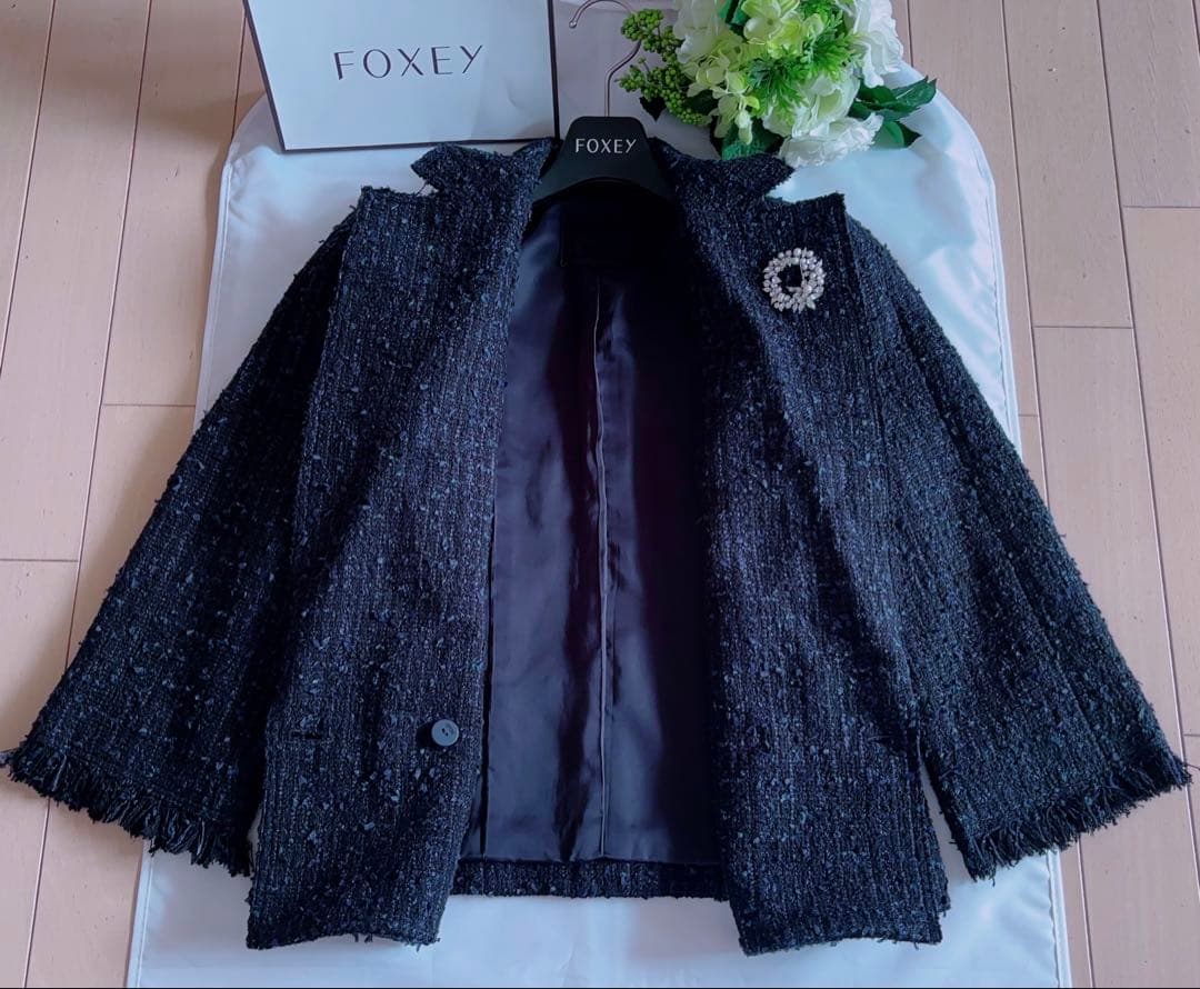 FOXEY 14万増産品入学入園スノーフレークジャッケト38 極美品rene