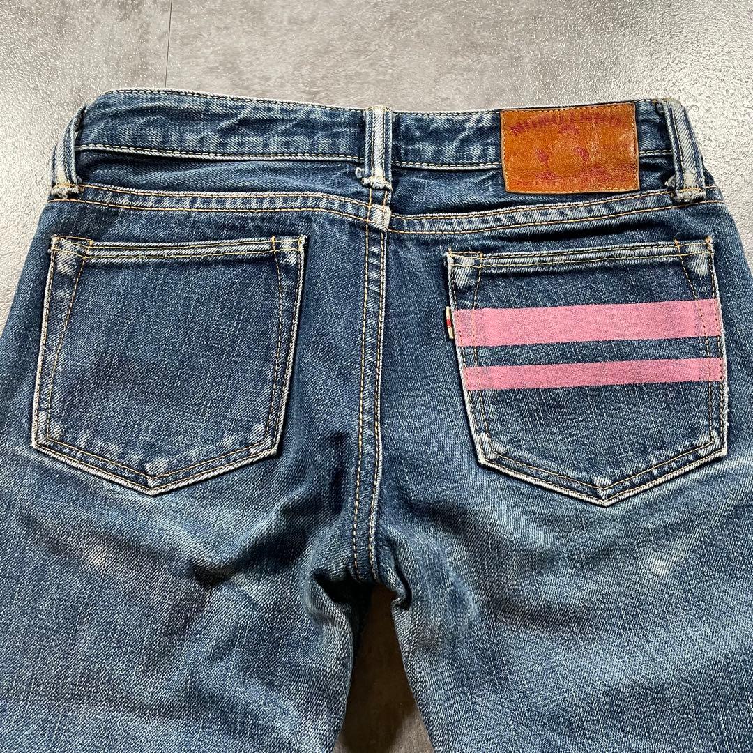MOMOTARO ストレートジーンズ w26 ヒゲ フェード