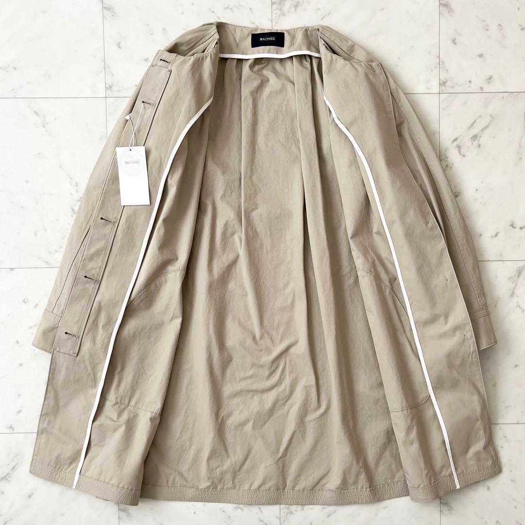 タグ付き未使用品♪マカフィー　コットン100% ノーカラーコート　ベルト付き　M