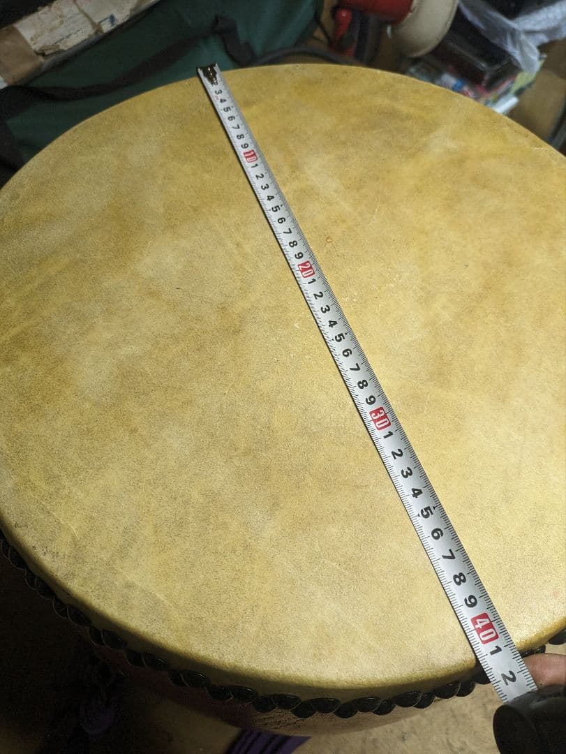 赤い和太鼓 木製 直径約40cm