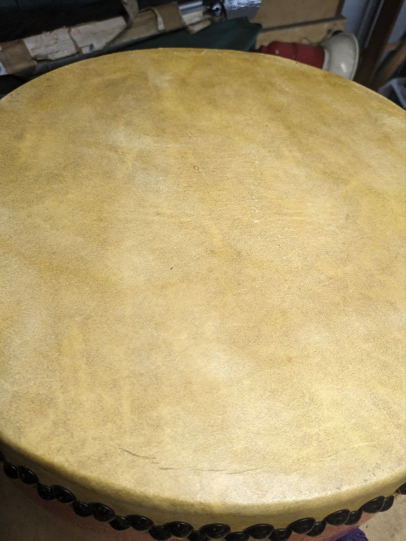 赤い和太鼓 木製 直径約40cm