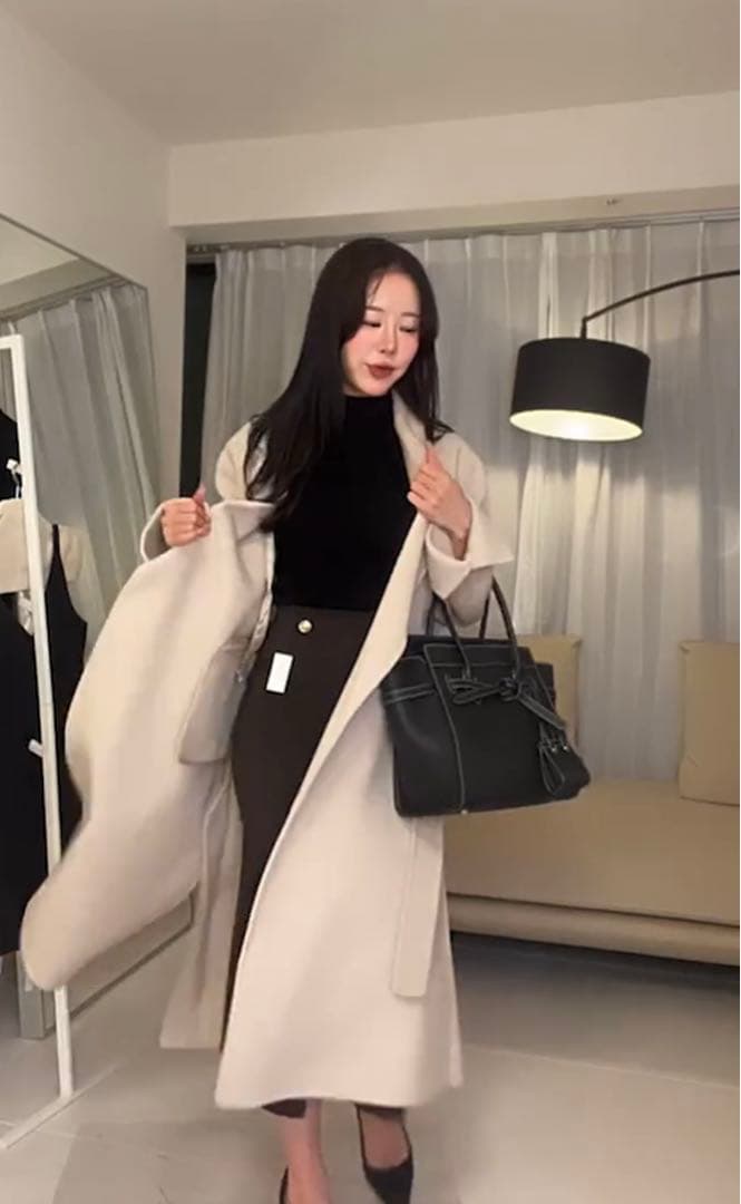 QUNG アトレhandmedeウールコート サンドアイボリー