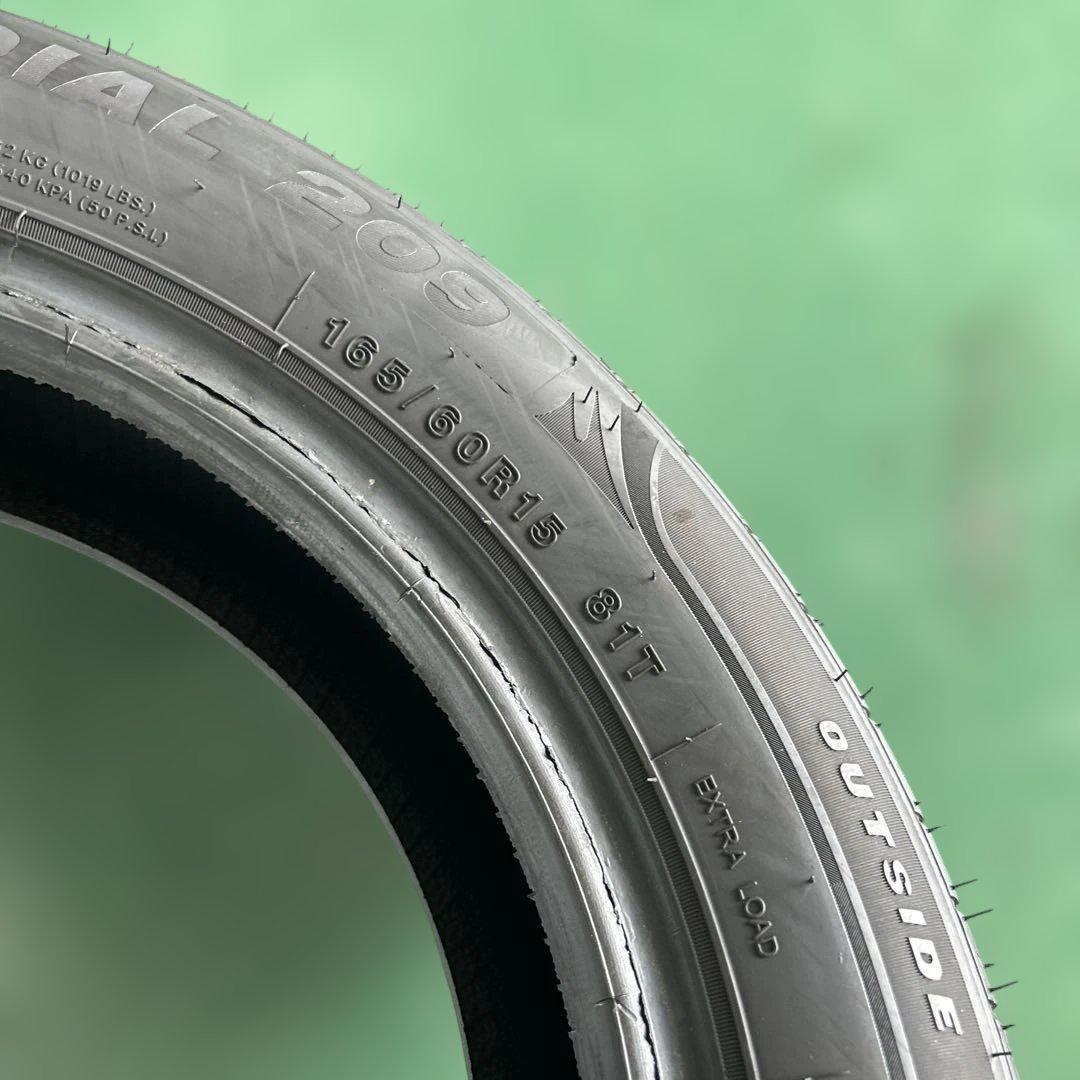 中古タイヤ165/60R15　４本セット　ハスラー、キャスト、ソリオ、デリカミニ