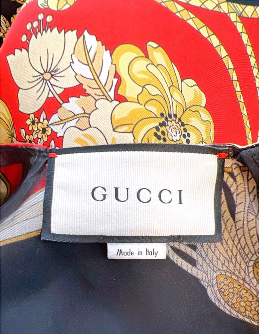 美品 GUCCI シルク ノースリーブワンピース