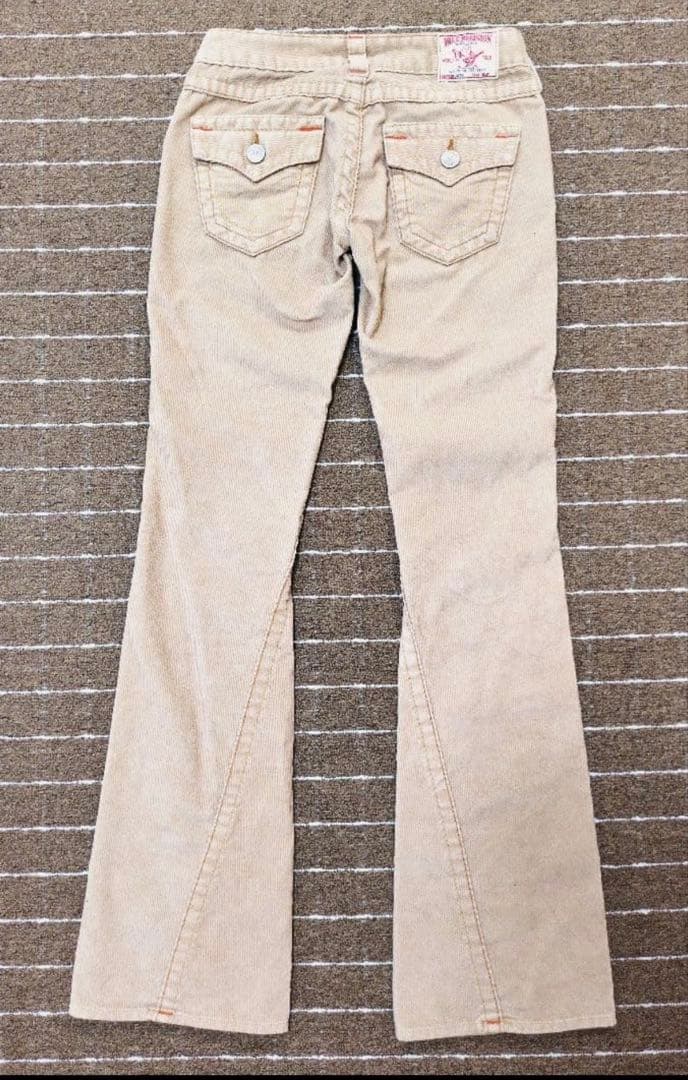 【ppup】TRUE RELIGION ベージュ ブーツカットデニム