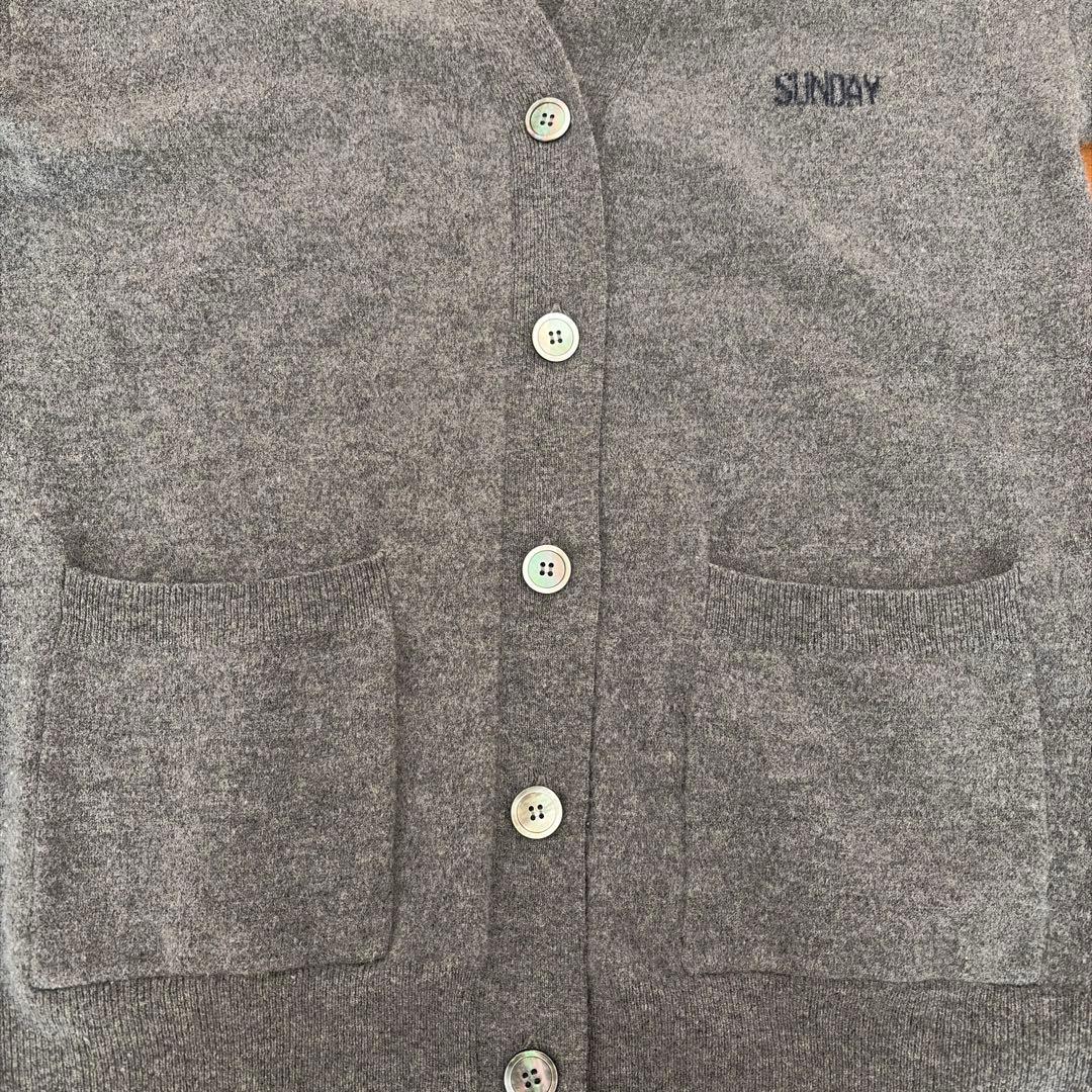 Spick & Span ロゴジャガード Vネックカーディガン