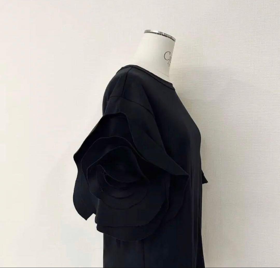 美品 cygne シーニュ フラワートップス ブラック
