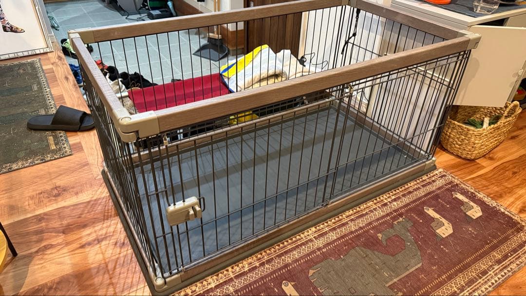 【直接引き渡し】アイリスオーヤマ犬 サークル ウッディサークル アッシュグレー