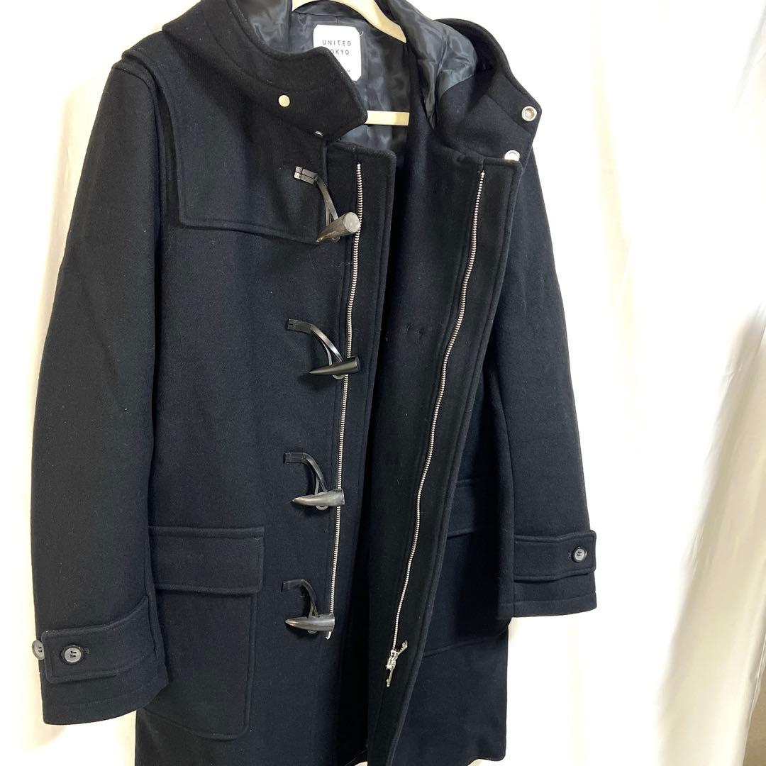 美品★UNITED TOKYO ダッフルコート　チェスターコート　カシミヤ混　黒