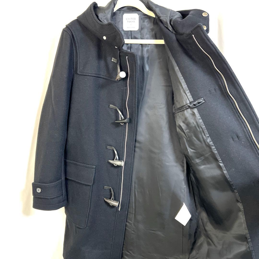 美品★UNITED TOKYO ダッフルコート　チェスターコート　カシミヤ混　黒