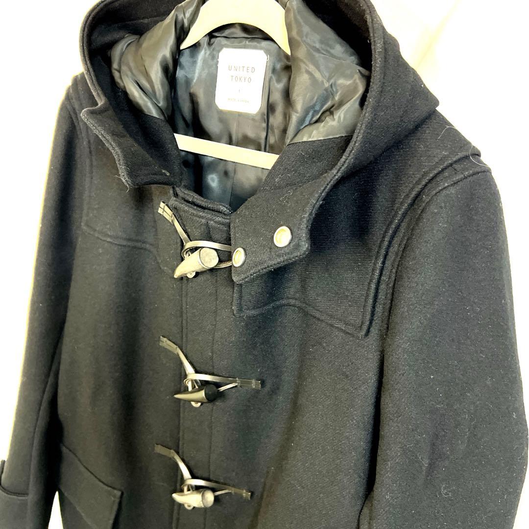 美品★UNITED TOKYO ダッフルコート　チェスターコート　カシミヤ混　黒