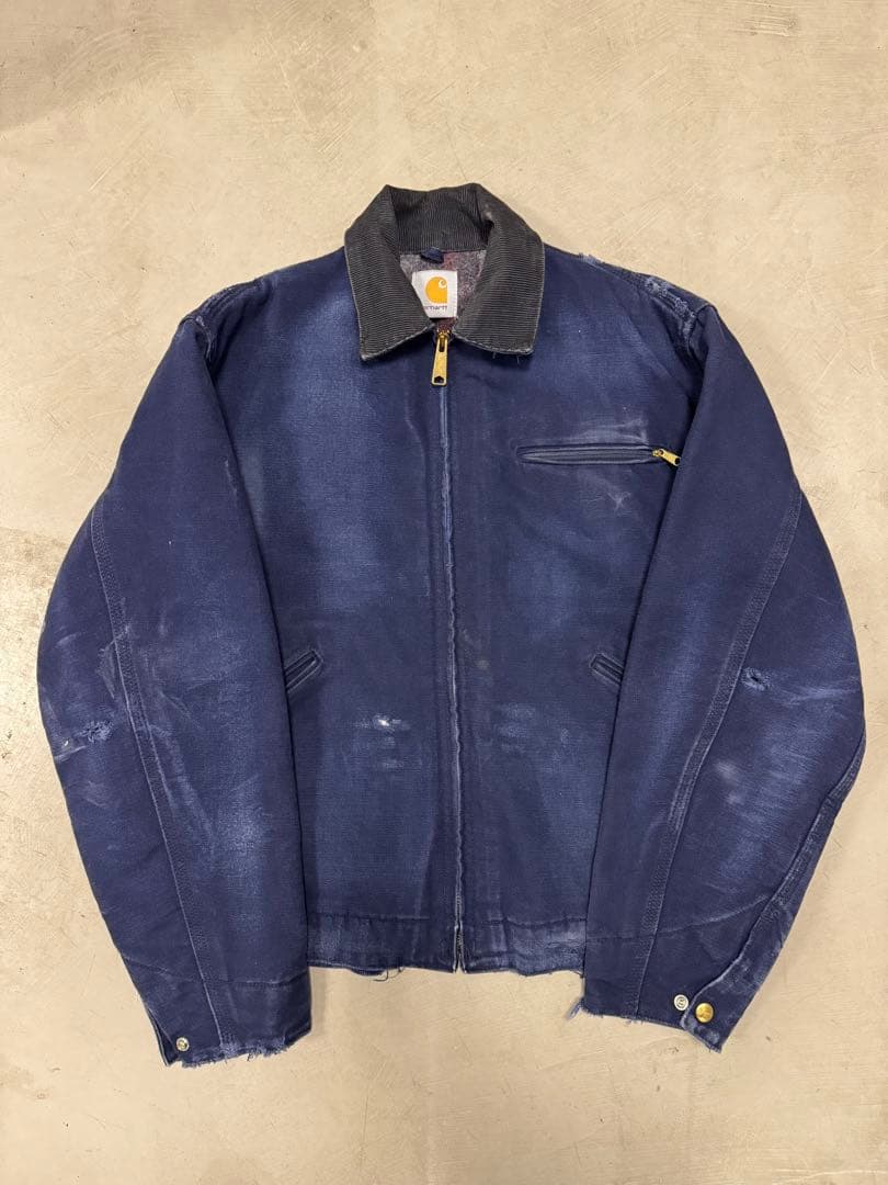 90s carhartt デトロイトジャケット ネイビー S-M程度