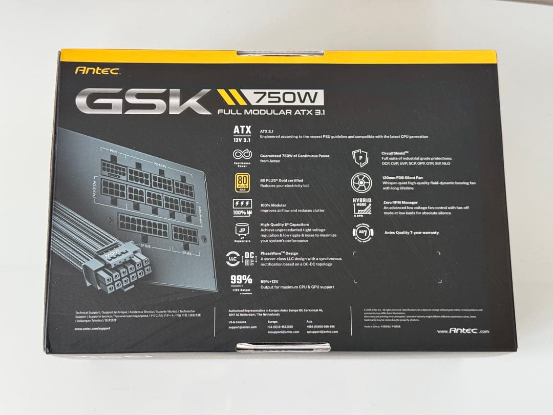 PC用電源ユニット Antec GSK 750W ゴールド 美品
