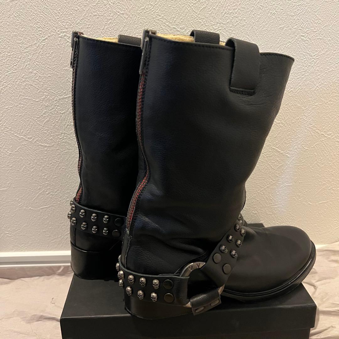 靴 ZADIG&VOLTAIRE BIKERS BOOTS BLACK SKALL