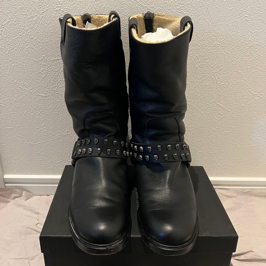 靴 ZADIG&VOLTAIRE BIKERS BOOTS BLACK SKALL