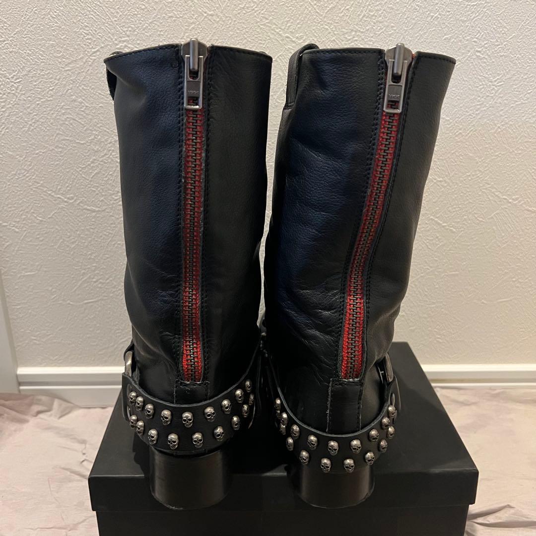 靴 ZADIG&VOLTAIRE BIKERS BOOTS BLACK SKALL