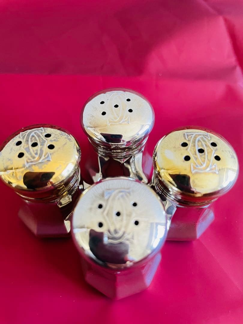 Cartier スターリングシルバー卓上スパイス4個セット
