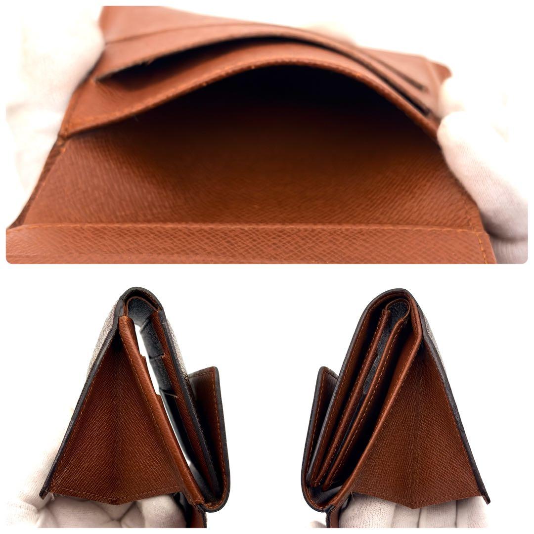 【美品】ルイヴィトン モノグラム ポルトモネ ビエ カルトクレディ 三つ折り財布