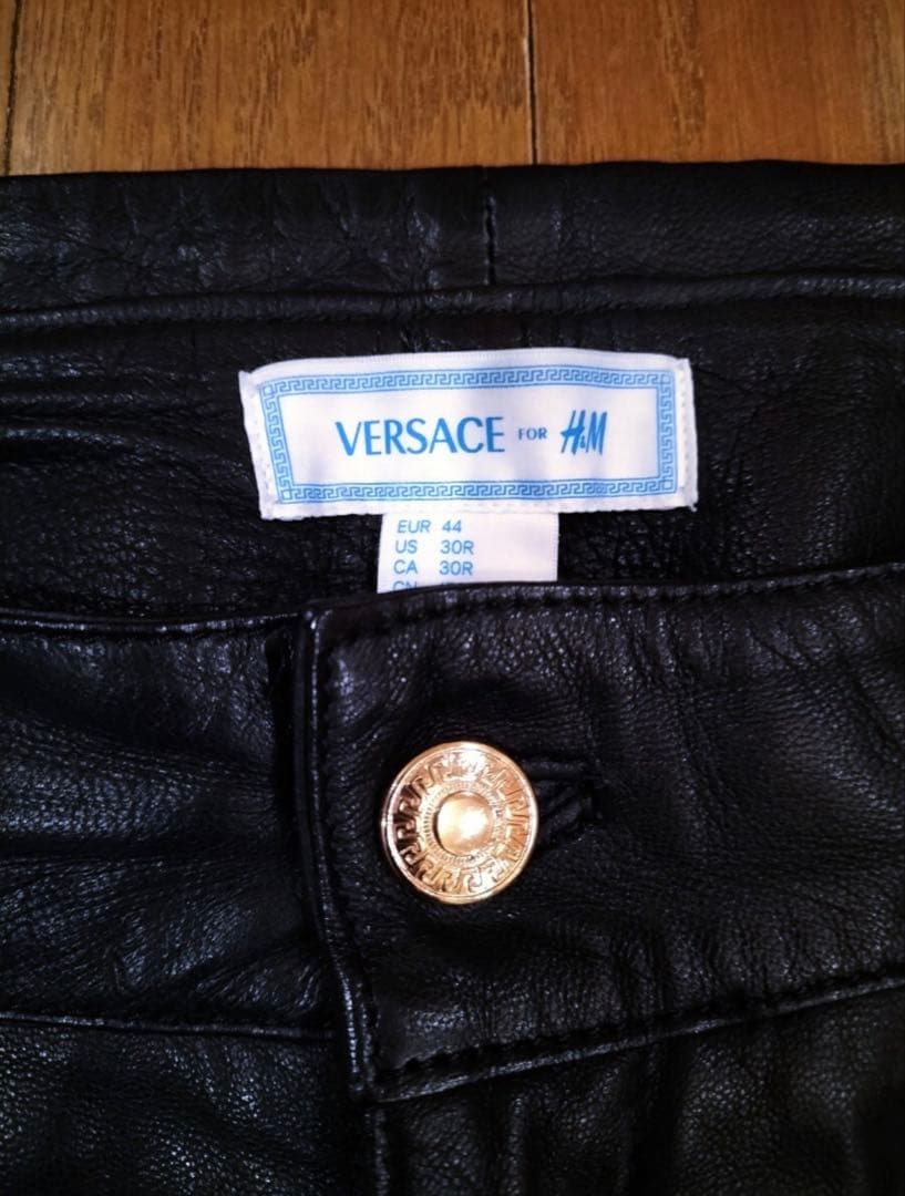 希少 VERSACE for  本革 スタッズ レザーパンツ 44