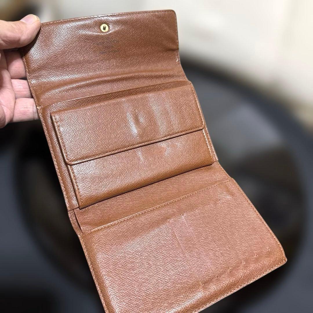 ⑥☆良品/Ⓜ️サイズ♪ポルトトレゾールエテュイパピエ ☆三つ折り財布