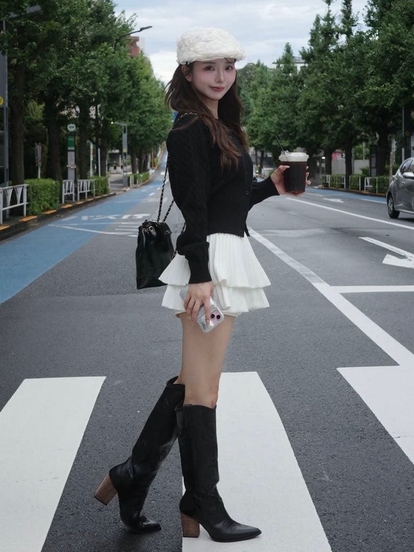 新品・未開封♡Darich♡ナローケーブルニットカーディガン　BLK
