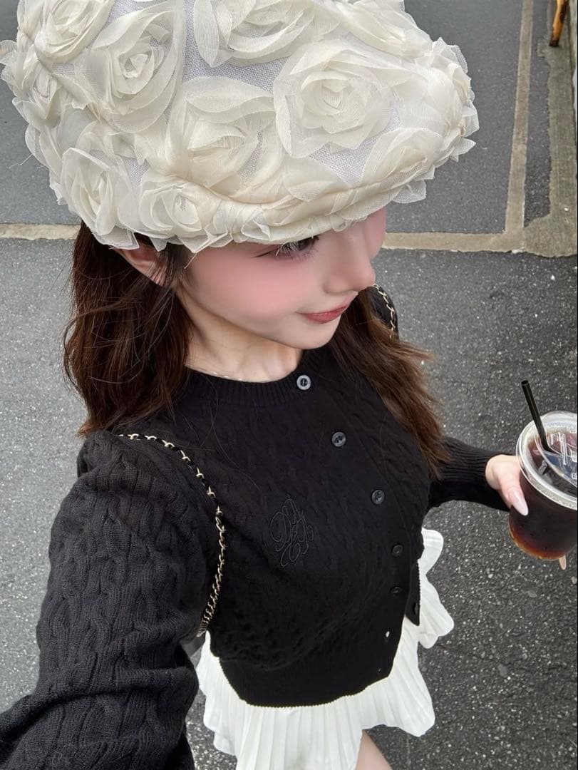 新品・未開封♡Darich♡ナローケーブルニットカーディガン　BLK