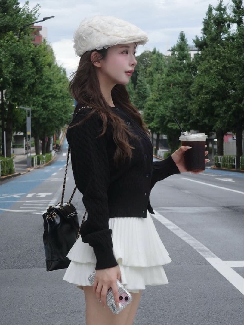 新品・未開封♡Darich♡ナローケーブルニットカーディガン　BLK