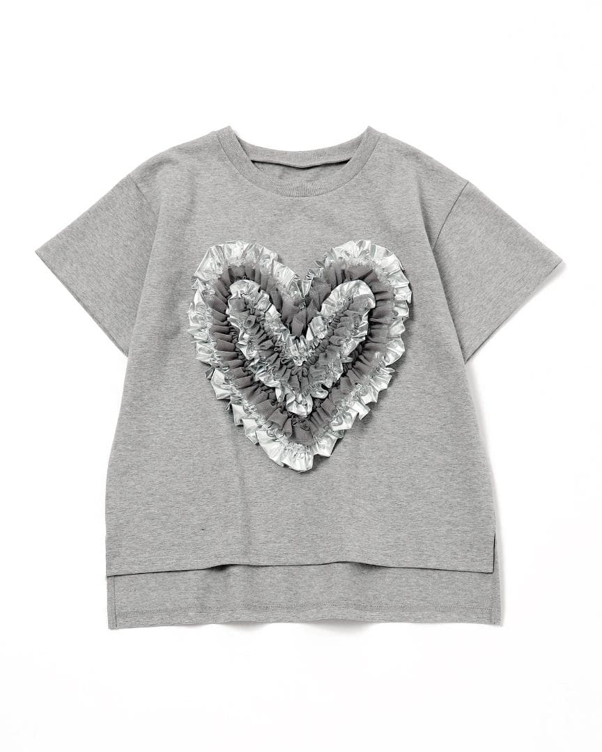 POPPY あさぎーにょ HEART TULLE T-SHIRT (WHITE)