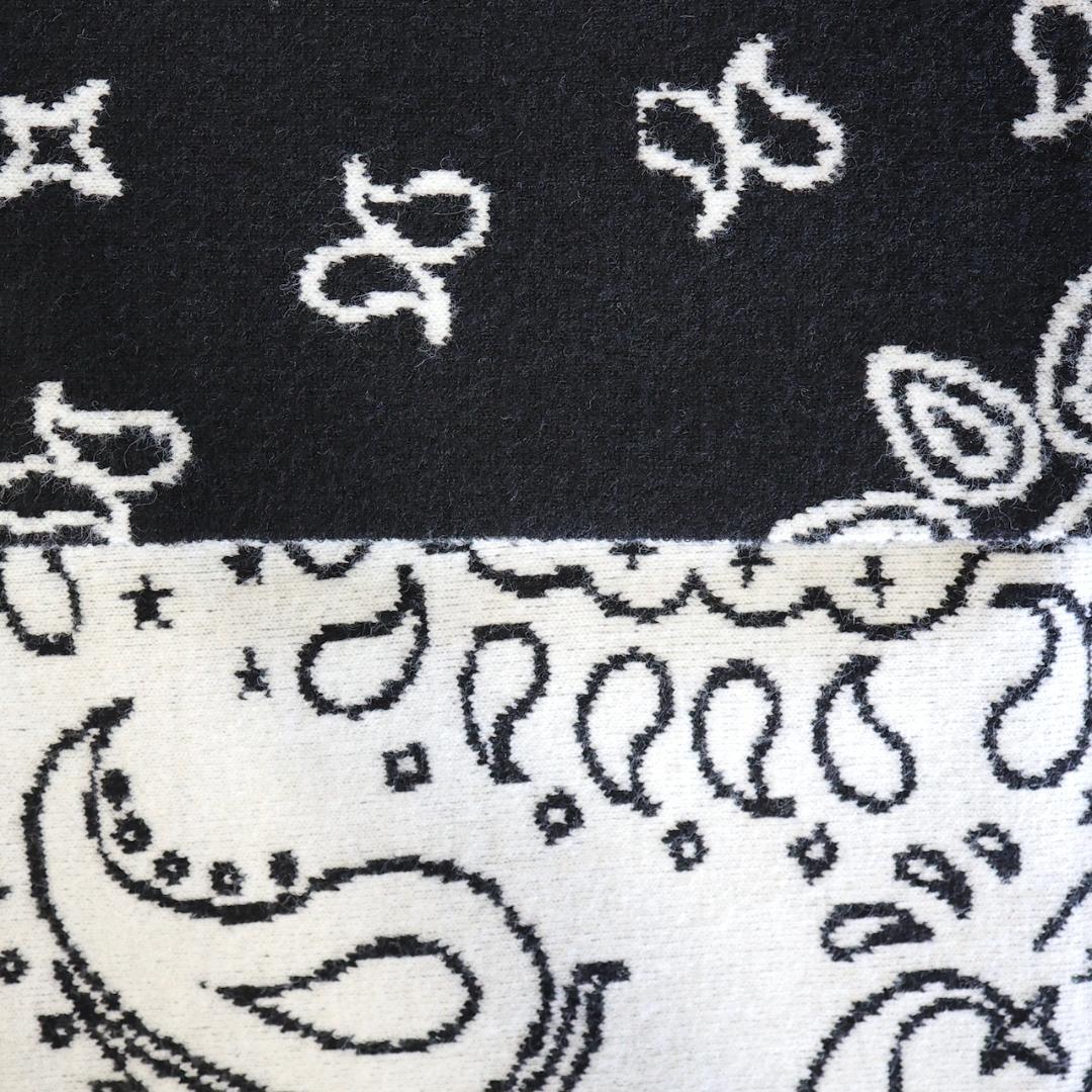 新品 即日発送 Gypsohila Paisley Knit Stole 白黒