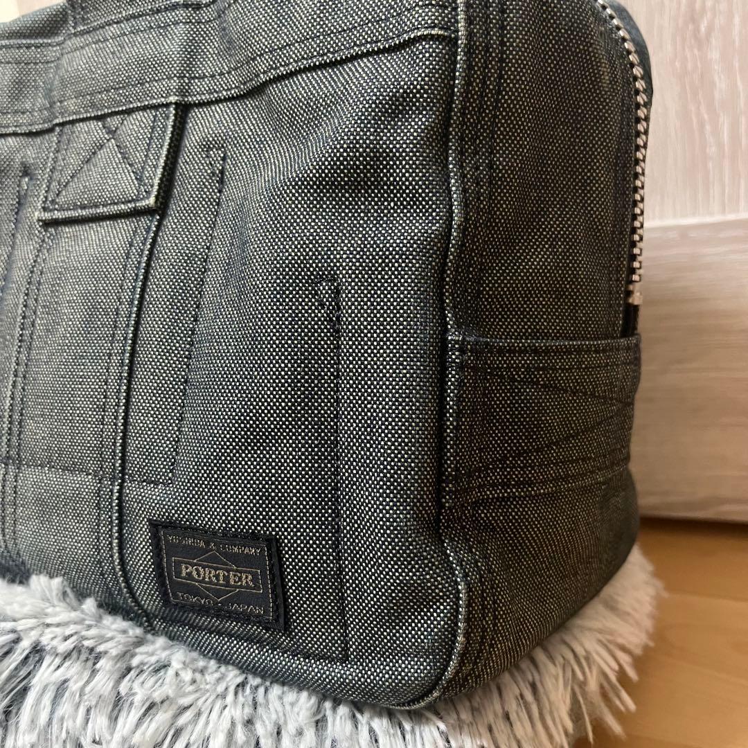 美品　PORTER ポーター　吉田カバン ミニボストンバッグ デニム