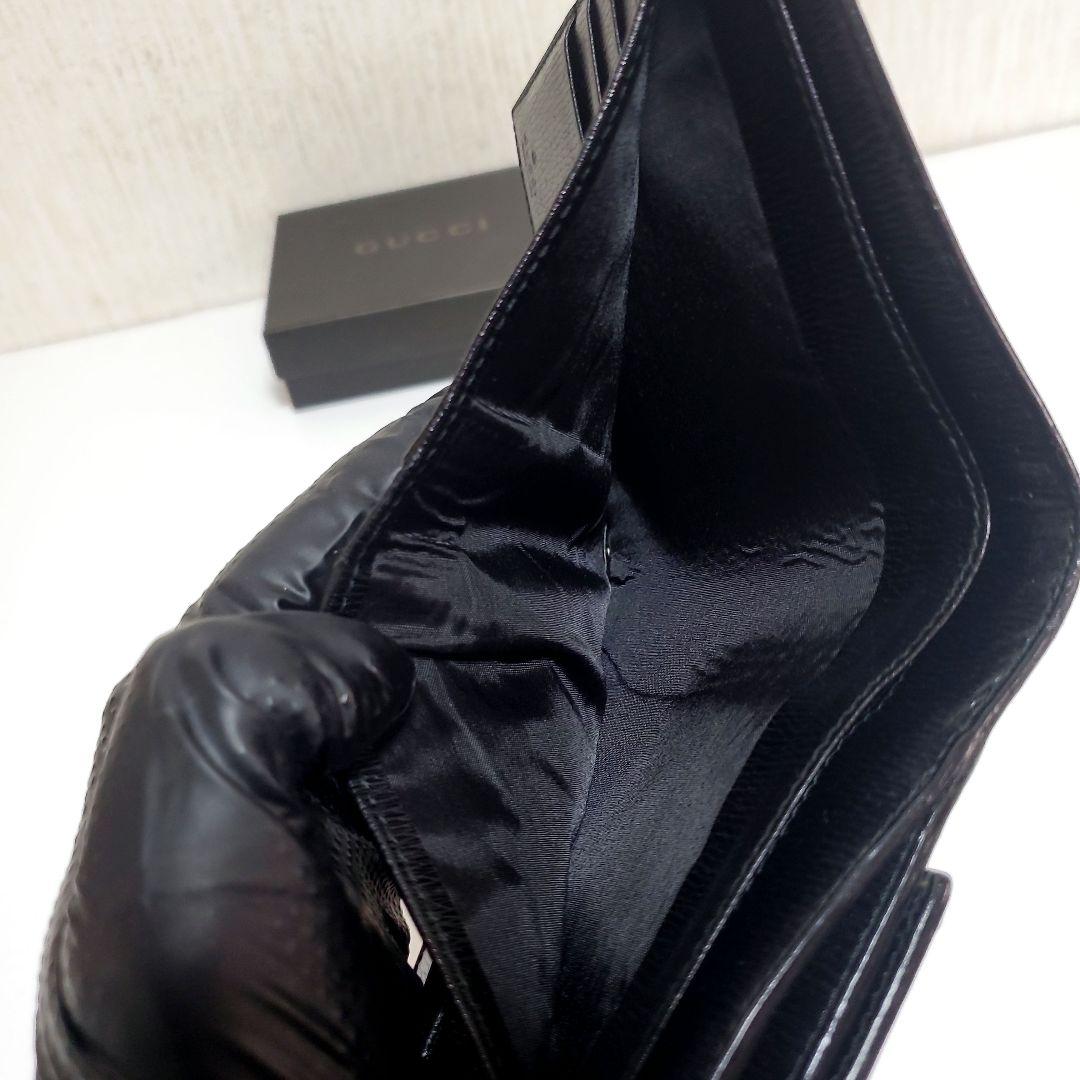 週末限定価格　グッチ　GUCCI　二つ折財布　ブラック　レザー　Y2K　箱付き