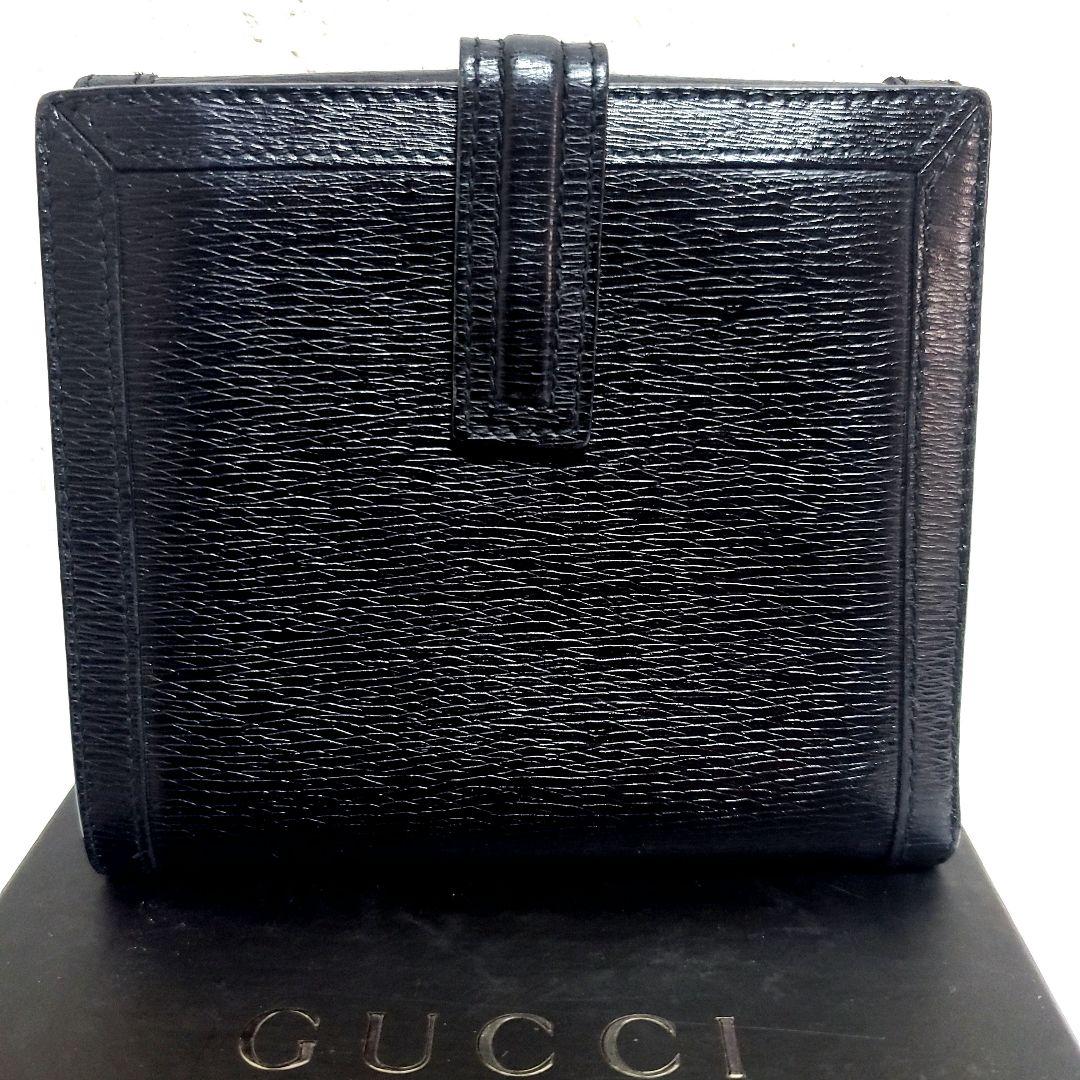 週末限定価格　グッチ　GUCCI　二つ折財布　ブラック　レザー　Y2K　箱付き