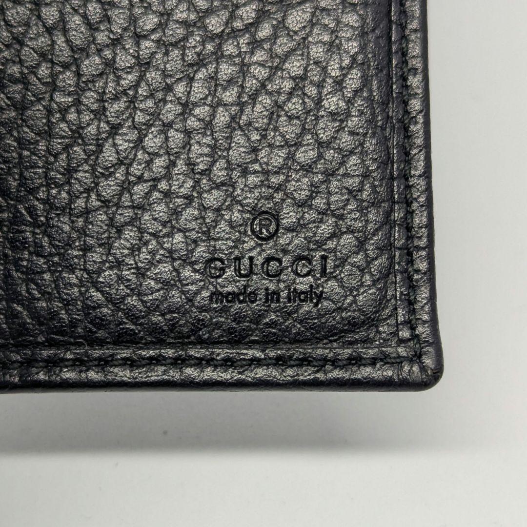 GUCCI　三つ折り財布　GG　マーモント　トリフォールドウォレット　黒