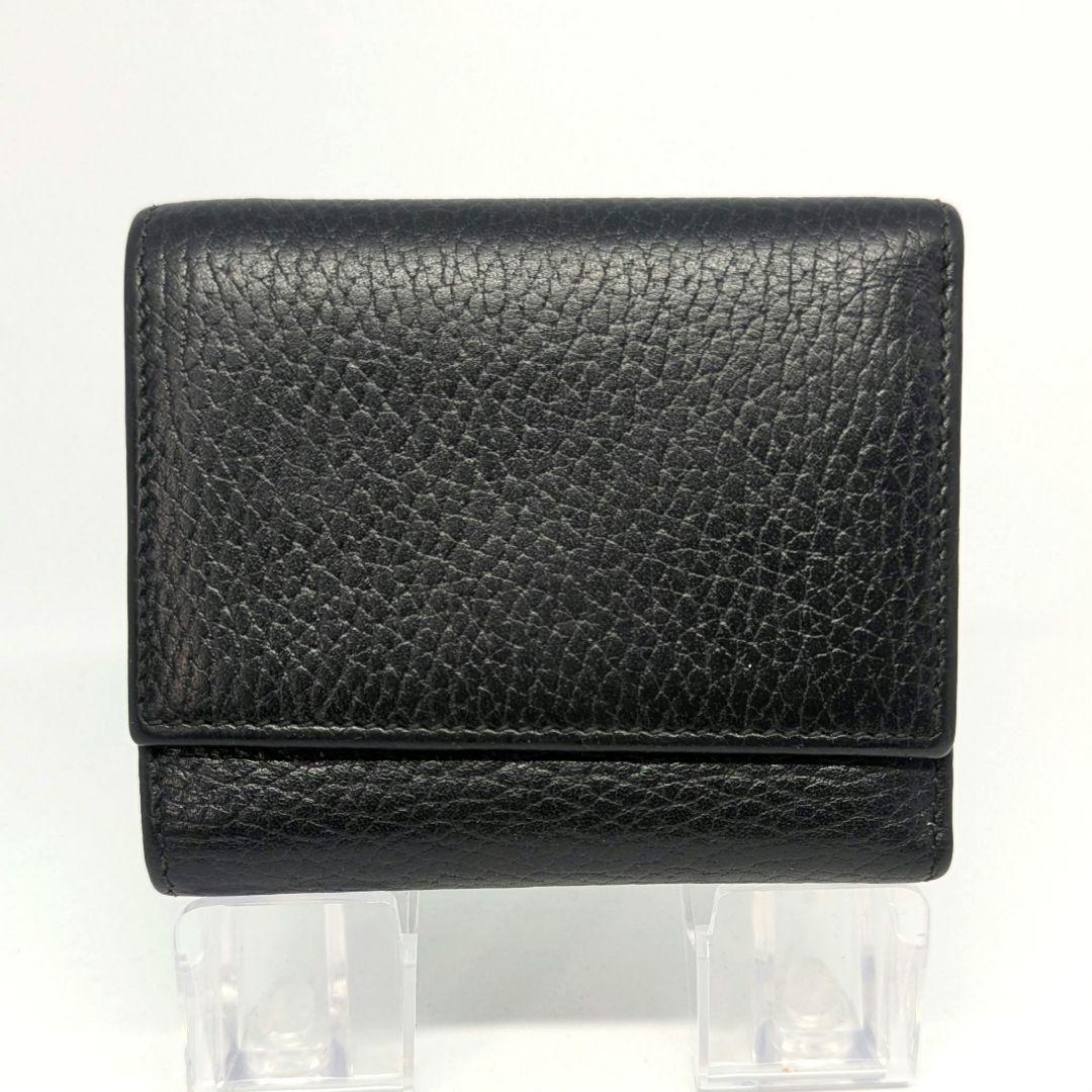 GUCCI　三つ折り財布　GG　マーモント　トリフォールドウォレット　黒