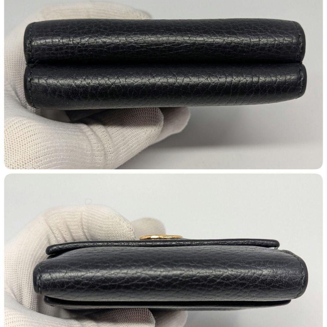 GUCCI　三つ折り財布　GG　マーモント　トリフォールドウォレット　黒