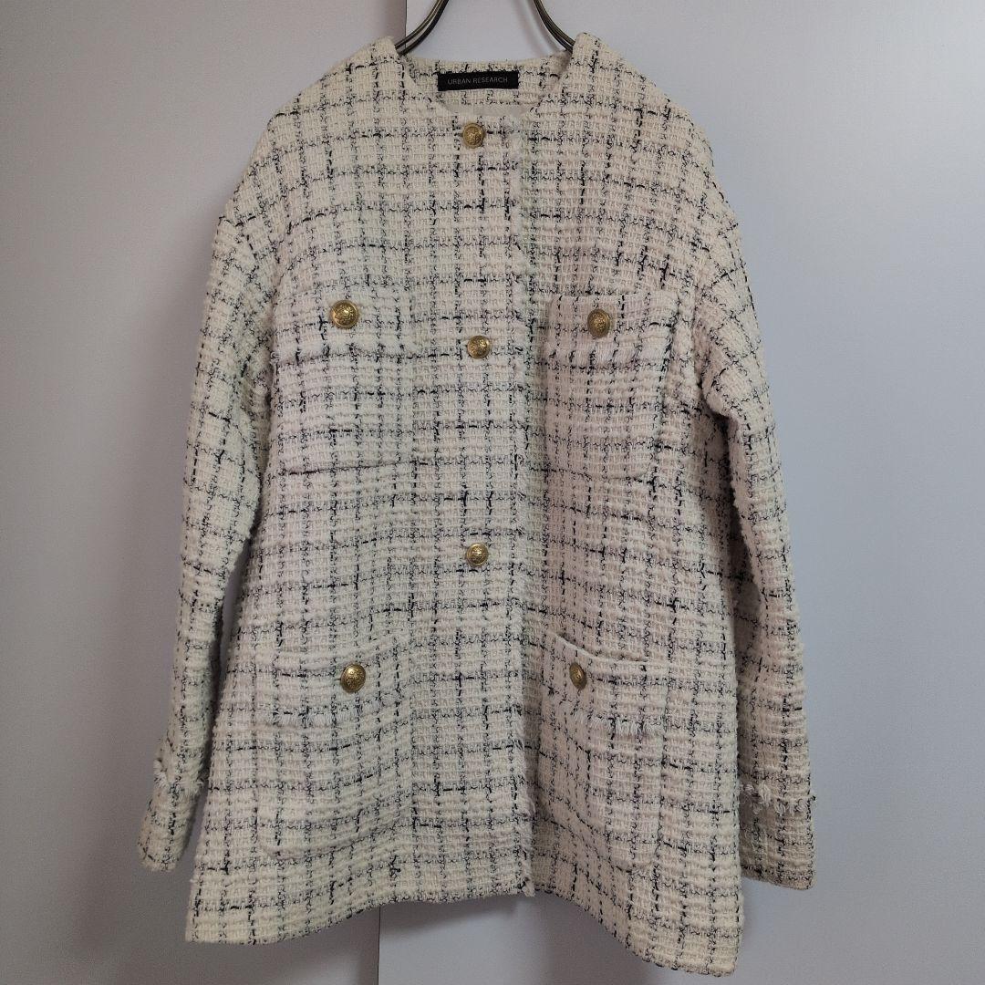 URBAN RESEARCH　GIOLICAツイードジャケット　金ボタン36美品