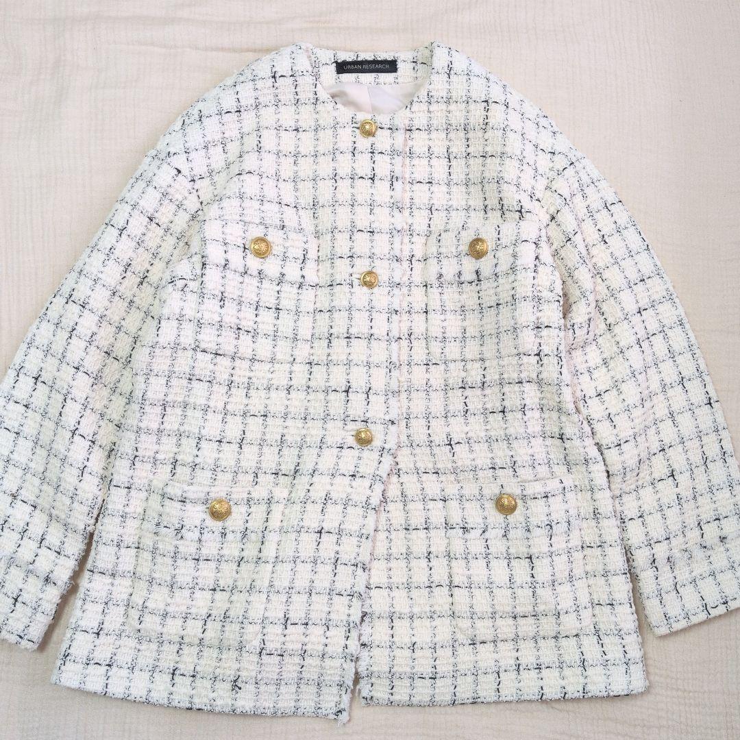 URBAN RESEARCH　GIOLICAツイードジャケット　金ボタン36美品