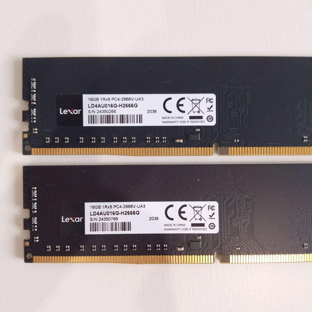 DDR4-2666 32GB (16GB×2枚組) メモリ 接点清掃済み