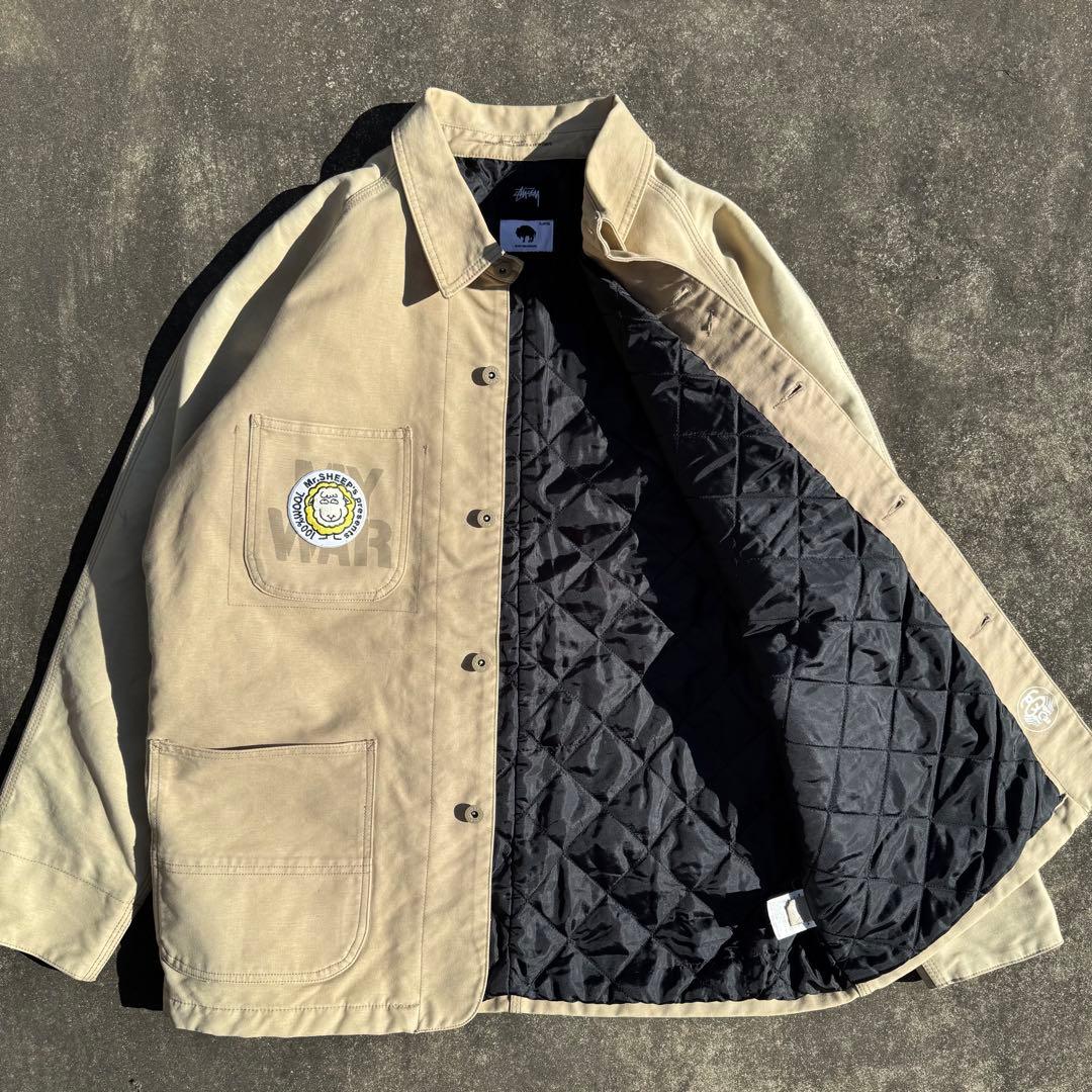 STUSSY Mr.SHEEP ステューシー カバーオール 中綿 ベージュ XL