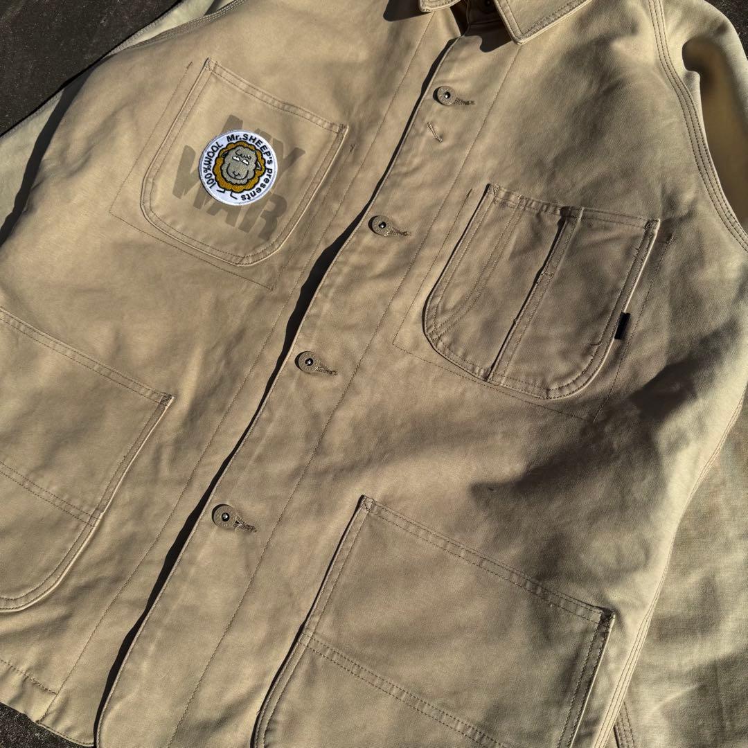 STUSSY Mr.SHEEP ステューシー カバーオール 中綿 ベージュ XL